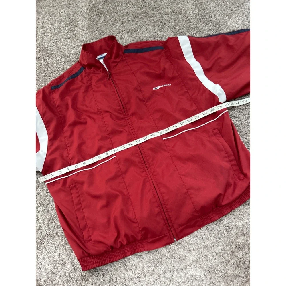 Vintage y2k Reebok Track Jacket Full Zip Windbreaker‎ Lightweight Red Mens L